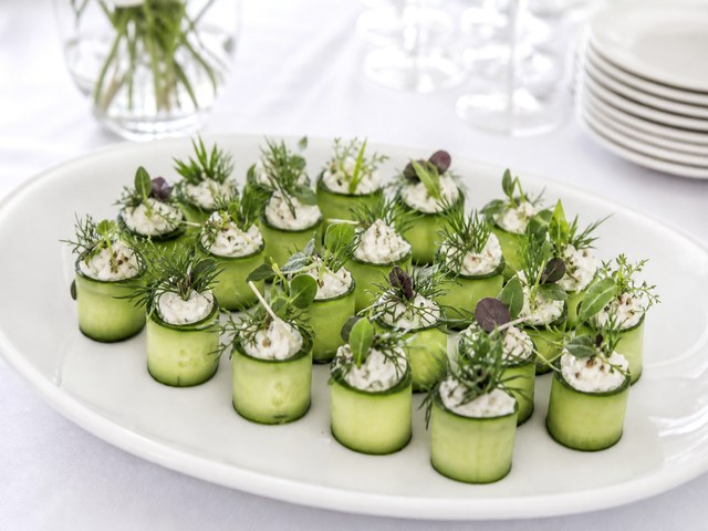 Fresh appetizer platter at an event